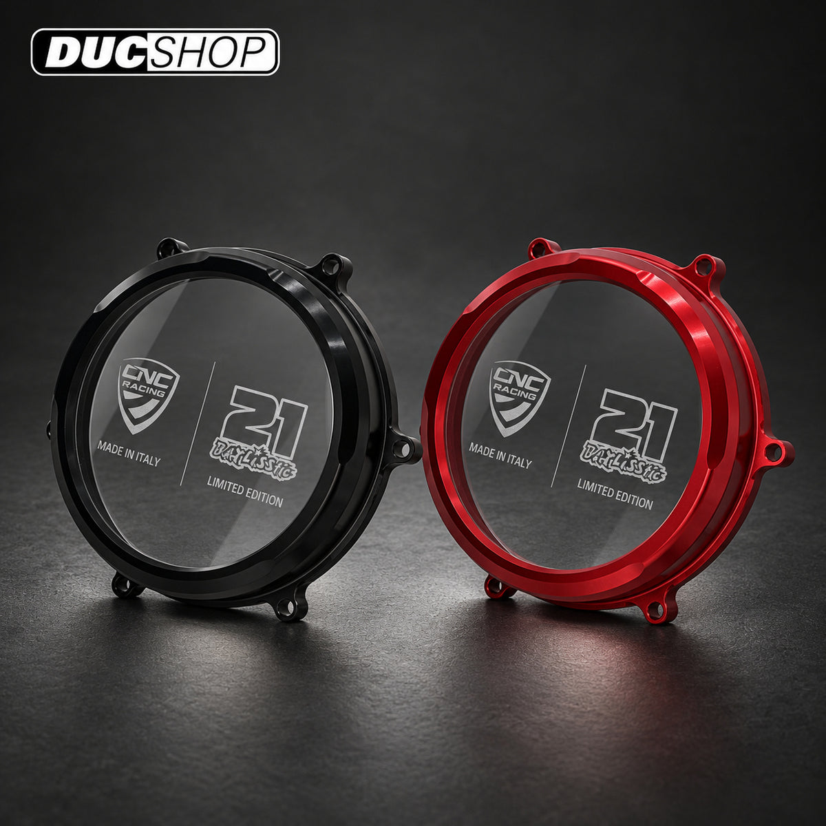 CNC Racing TROY BAYLISS LIMITED EDITION Clear Wet Clutch Cover for the Ducati Panigale / Streetfighter / Multistrada / Diavel V4 / S / Speciale | Wet Clutch Covers | ducshop.com