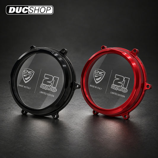 CNC Racing TROY BAYLISS LIMITED EDITION Clear Wet Clutch Cover for the Ducati Panigale / Streetfighter / Multistrada / Diavel V4 / S / Speciale | Wet Clutch Covers | ducshop.com