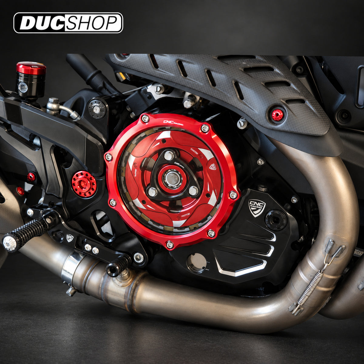 CNC Racing Clear Wet Clutch Cover for the Ducati Multistrada 1200/1260 (2015+) and XDiavel / Diavel 1260 | Wet Clutch Covers | ducshop.com