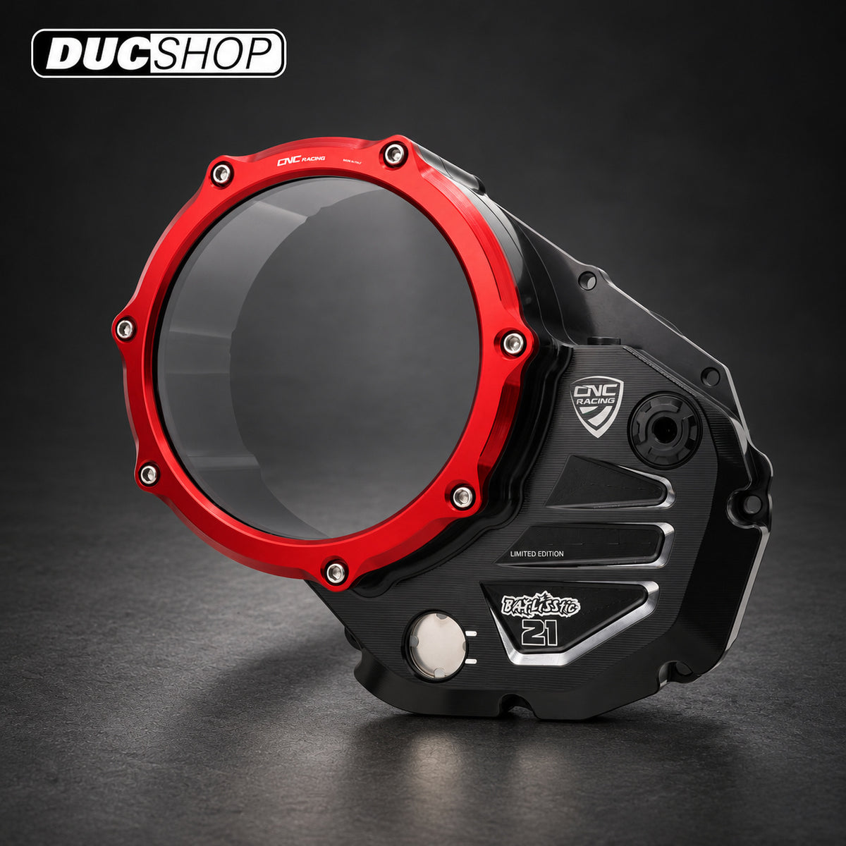 CNC Racing TROY BAYLISS LIMITED EDITION Clear Wet Clutch Cover for the Ducati Multistrada 1200/1260 (2015+) and XDiavel / Diavel 1260 | Wet Clutch Covers | ducshop.com