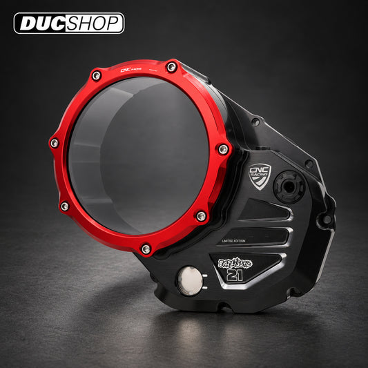 CNC Racing TROY BAYLISS LIMITED EDITION Clear Wet Clutch Cover for the Ducati Multistrada 1200/1260 (2015+) and XDiavel / Diavel 1260 | Wet Clutch Covers | ducshop.com