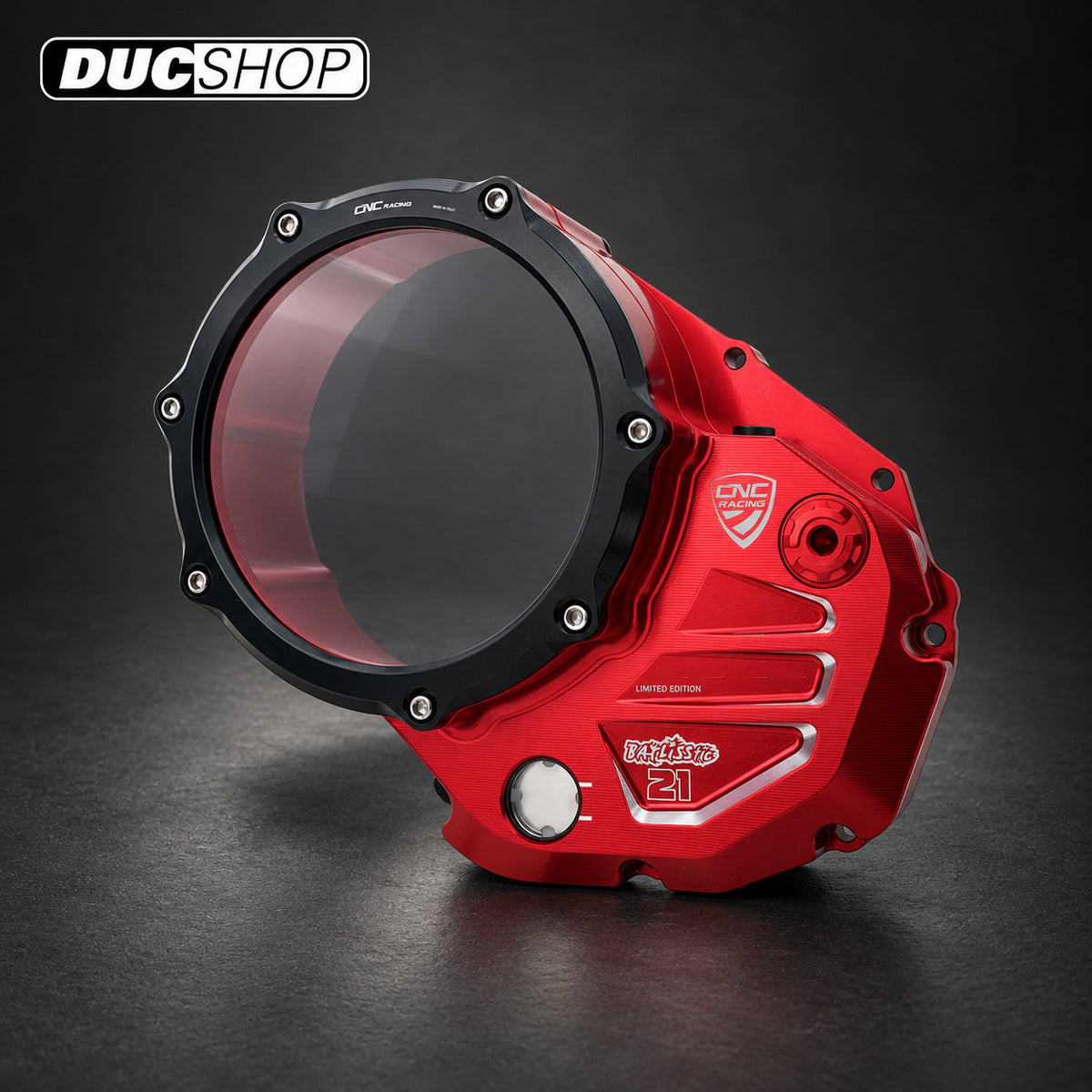 CNC Racing TROY BAYLISS LIMITED EDITION Clear Wet Clutch Cover for the Ducati Multistrada 1200/1260 (2015+) and XDiavel / Diavel 1260 | Wet Clutch Covers | ducshop.com