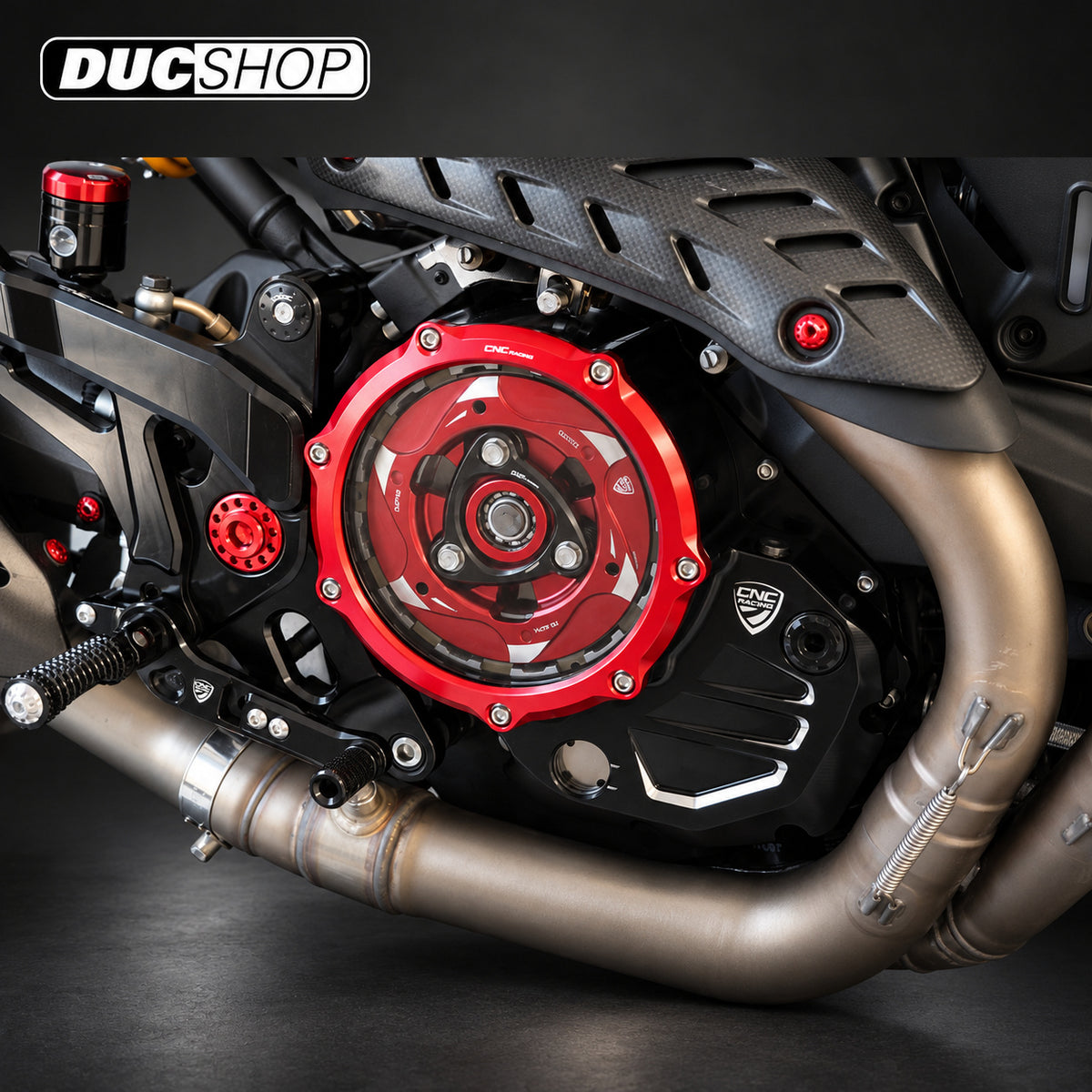 CNC Racing Clear Wet Clutch Cover for the Ducati Monster 937 (2021+) and Multistrada V2 (22-24) | Wet Clutch Covers | ducshop.com