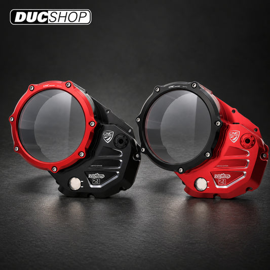 CNC Racing TROY BAYLISS LIMITED EDITION Clear Wet Clutch Cover for the Ducati Monster 937 (2021+) and Multistrada V2 (22-24) | Wet Clutch Covers | ducshop.com