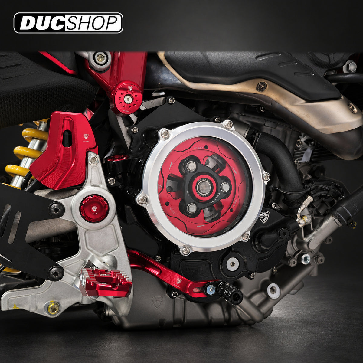 CNC Racing Clear Wet Clutch Cover for the Ducati Hypermotard 698 Mono | Wet Clutch Covers | ducshop.com