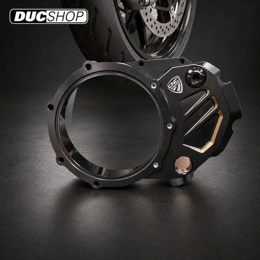 CNC Racing Bi-Color Clear Wet Clutch Cover for most Wet Clutch Ducati's | Wet Clutch Covers | ducshop.com