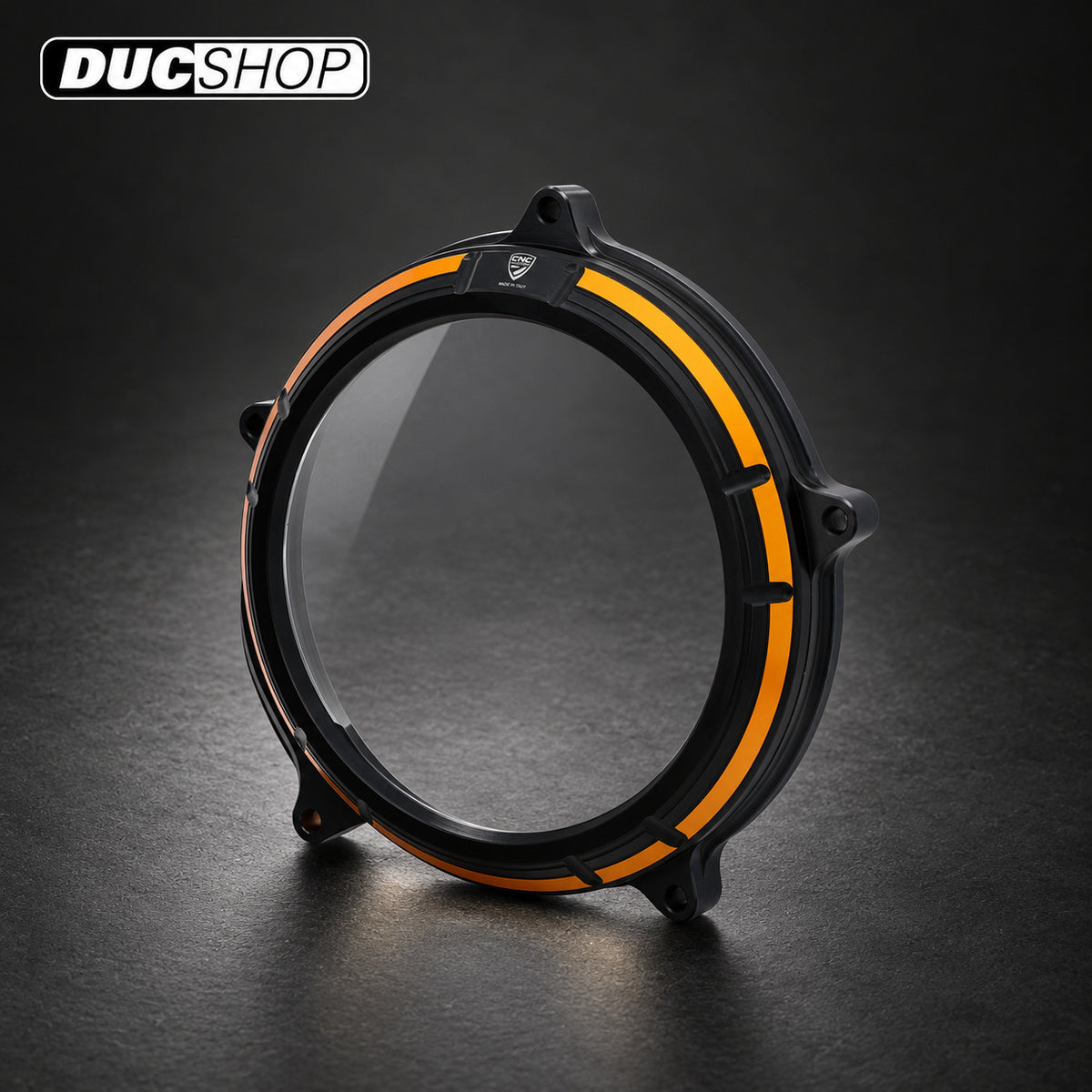 CNC Racing Bi-Color Clear Wet Clutch Cover for KTM 950-990-1190-1195-1290-1390 (LC8 Motors) | Wet Clutch Covers | ducshop.com