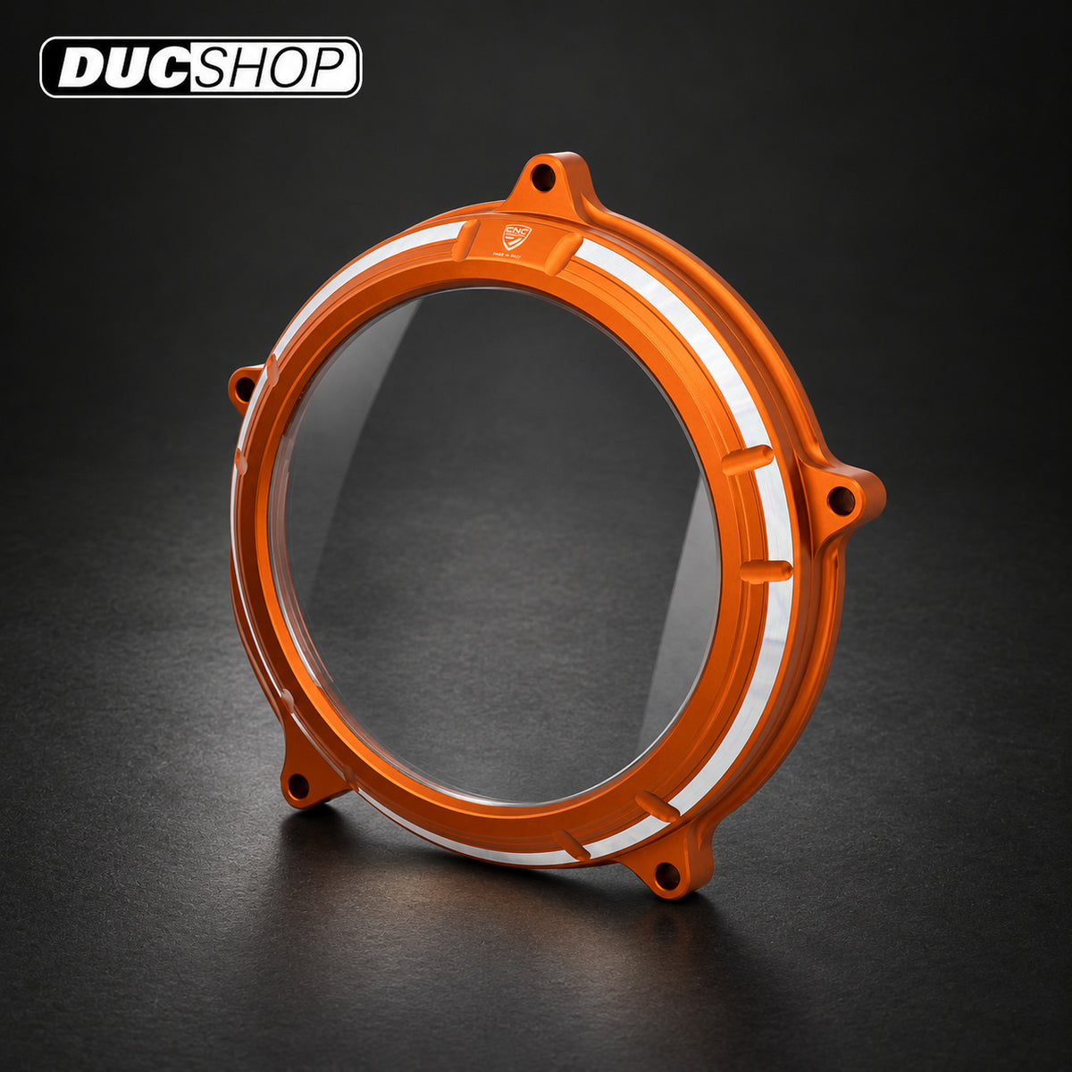 CNC Racing Bi-Color Clear Wet Clutch Cover for KTM 950-990-1190-1195-1290-1390 (LC8 Motors) | Wet Clutch Covers | ducshop.com