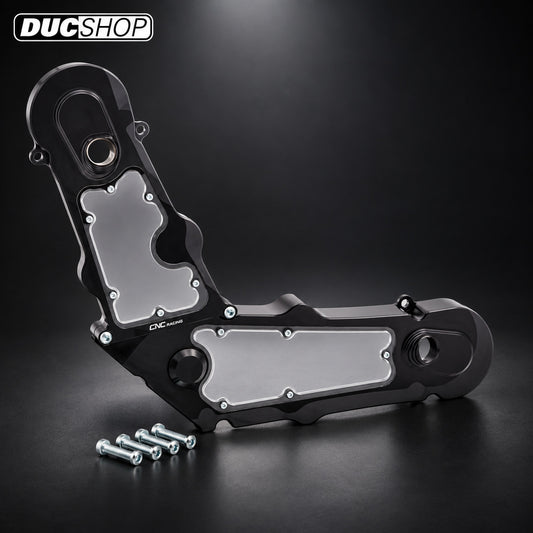CNC Racing Clear Timing Belt Cover Kit for Ducati Scrambler 1100, Monster 1100, Hyper 1100, Sport Classics, and 1100 / 1000 DS Motors for Ducati motorcycles - DucShop