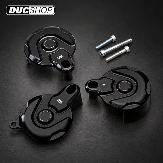 CNC Racing Timing Belt Covers for Ducati Scrambler, Hypermotard 796, and Monster 1100Evo/796/696 — black timing-belt-cover kit | Belt Covers | ducshop.com