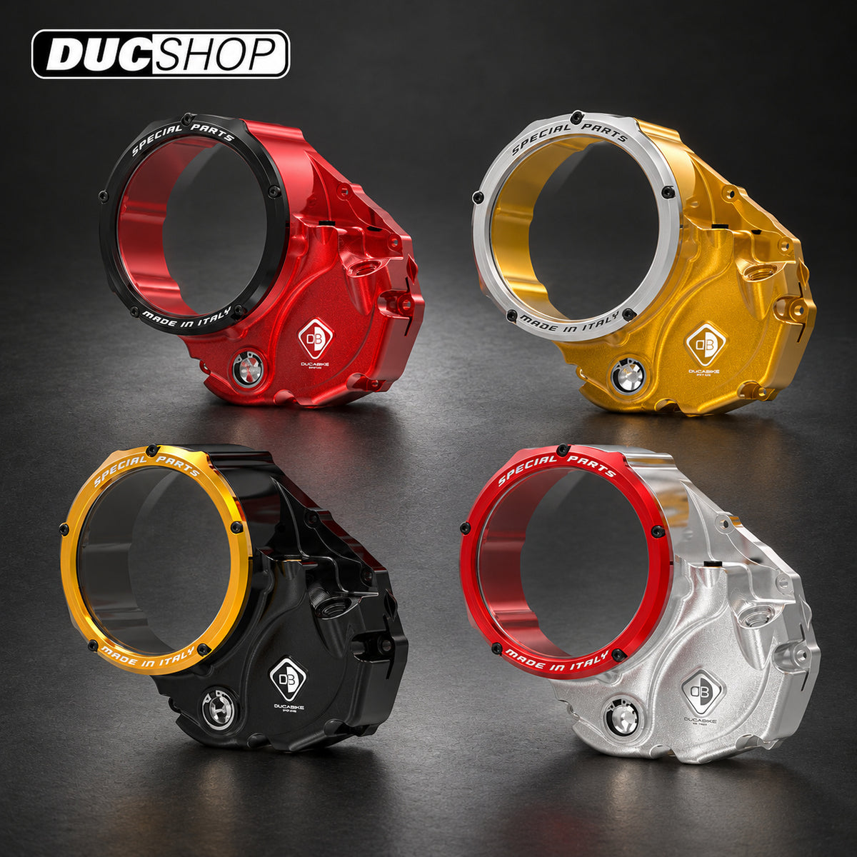 DBK Special Parts (Ducabike) NEW EVO-3D Clear Wet Clutch Cover for most Wet Clutch Ducati's | Wet Clutch Covers | ducshop.com