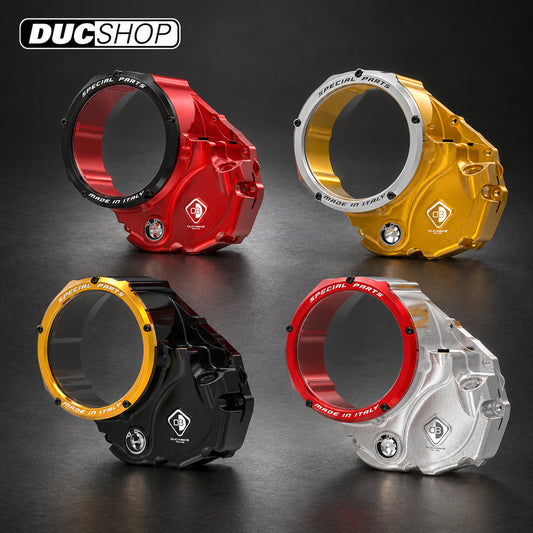 DBK Special Parts (Ducabike) NEW EVO-3D Clear Wet Clutch Cover for most Wet Clutch Ducati's | Wet Clutch Covers | ducshop.com