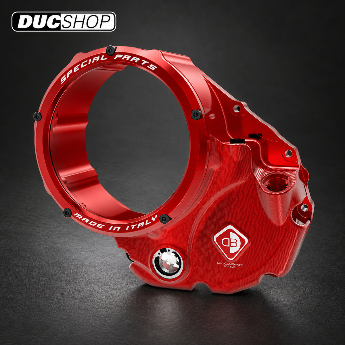 DBK Special Parts (Ducabike) NEW EVO-3D Clear Wet Clutch Cover for the Ducati Multistrada 1200 / 1260 (2015+), Diavel 1260, and XDiavel | Wet Clutch Covers | ducshop.com