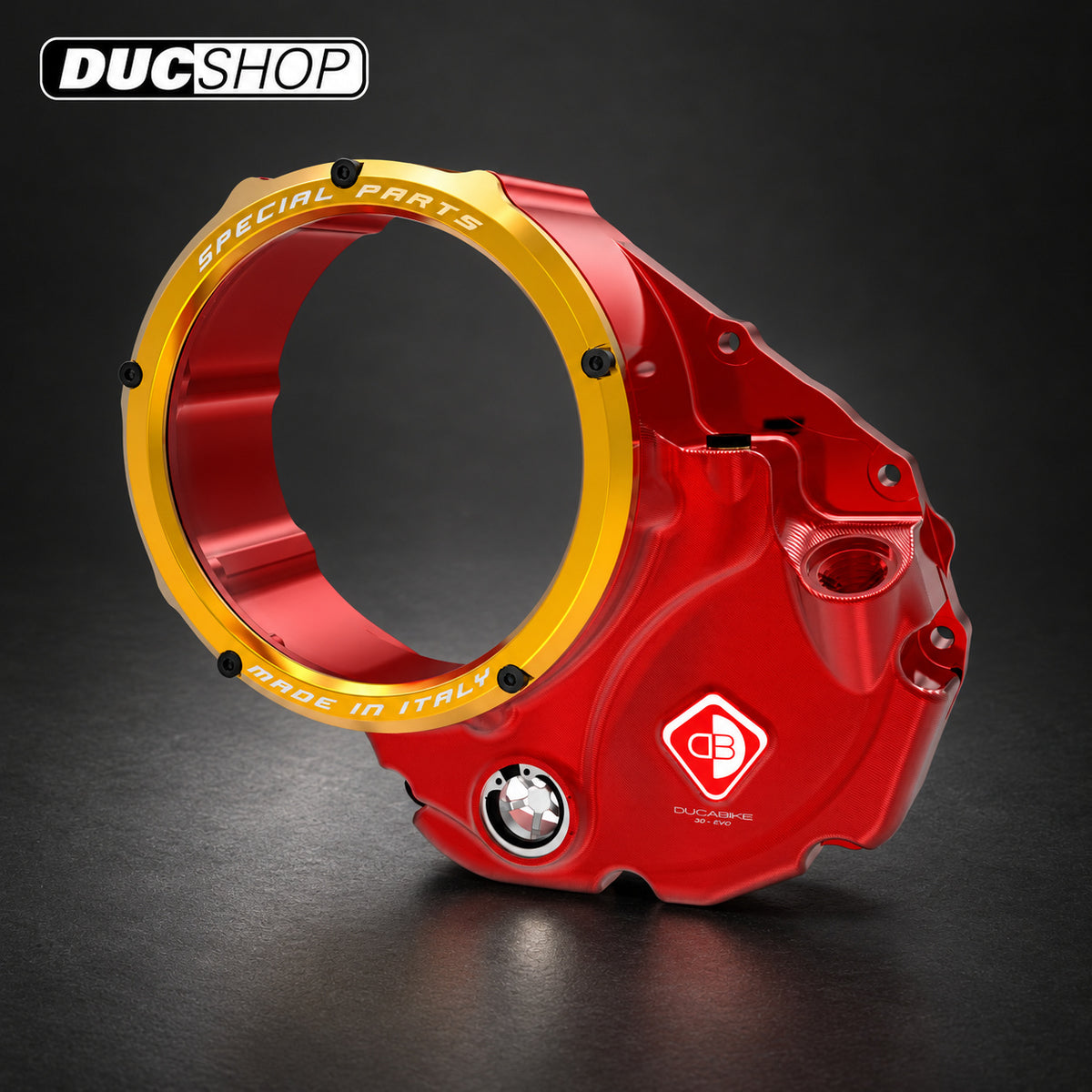 DBK Special Parts (Ducabike) NEW EVO-3D Clear Wet Clutch Cover for the Ducati Multistrada 1200 / 1260 (2015+), Diavel 1260, and XDiavel | Wet Clutch Covers | ducshop.com