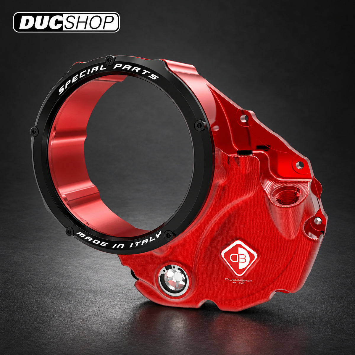 DBK Special Parts (Ducabike) NEW EVO-3D Clear Wet Clutch Cover for the Ducati Multistrada 1200 / 1260 (2015+), Diavel 1260, and XDiavel | Wet Clutch Covers | ducshop.com