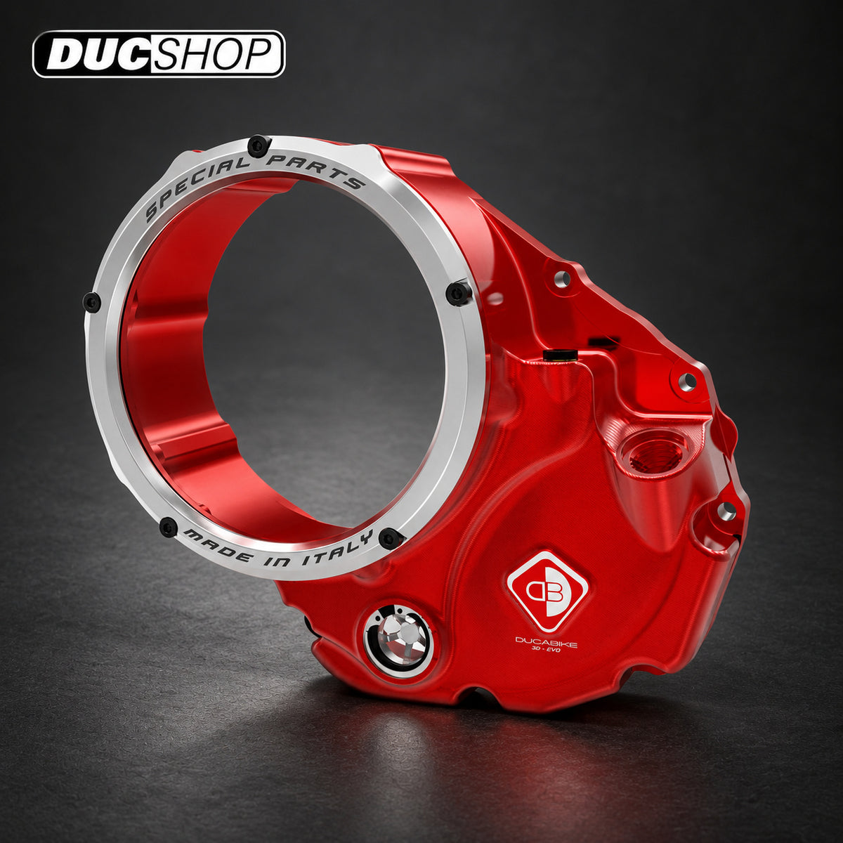DBK Special Parts (Ducabike) NEW EVO-3D Clear Wet Clutch Cover for the Ducati Multistrada 1200 / 1260 (2015+), Diavel 1260, and XDiavel | Wet Clutch Covers | ducshop.com