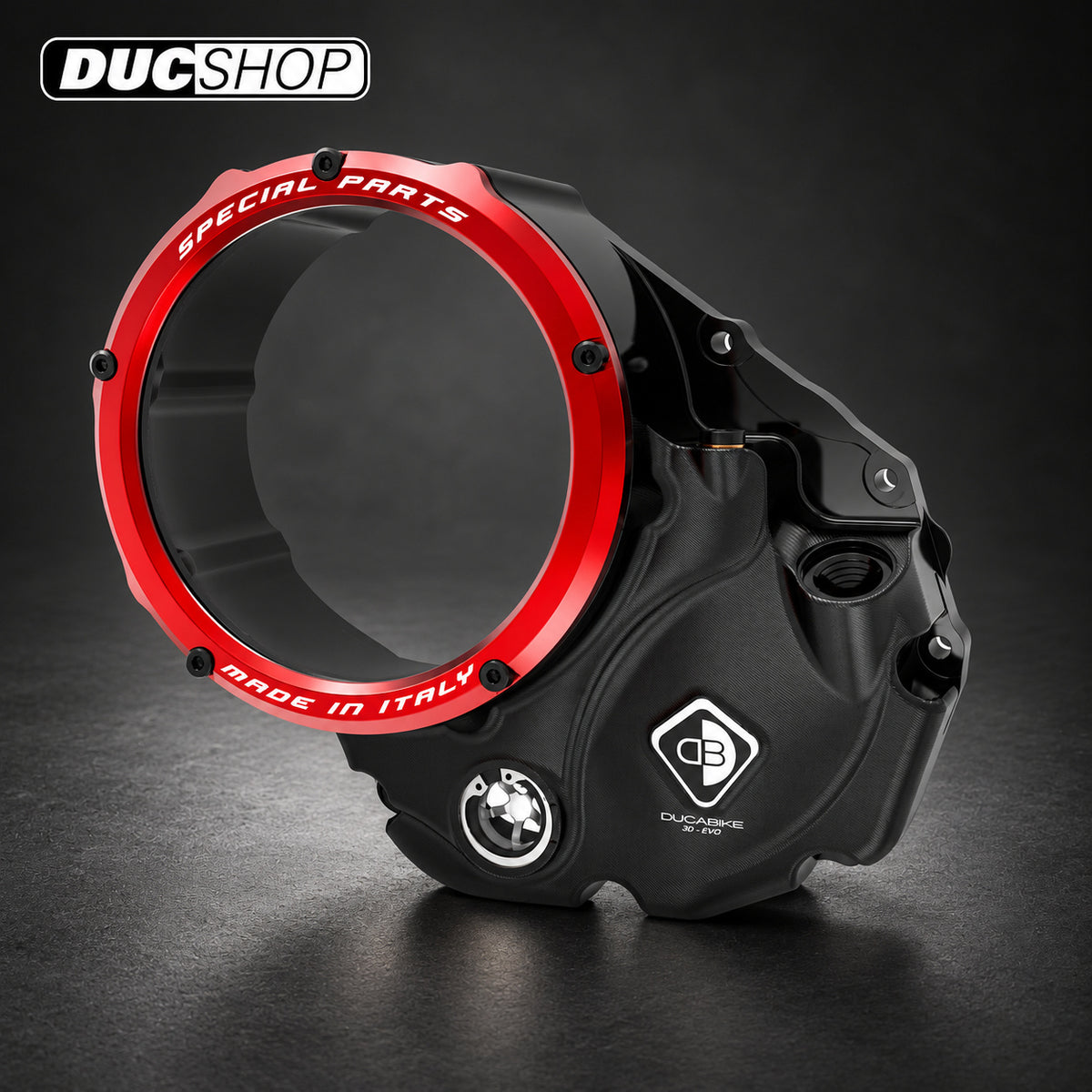 DBK Special Parts (Ducabike) NEW EVO-3D Clear Wet Clutch Cover for the Ducati Multistrada 1200 / 1260 (2015+), Diavel 1260, and XDiavel | Wet Clutch Covers | ducshop.com