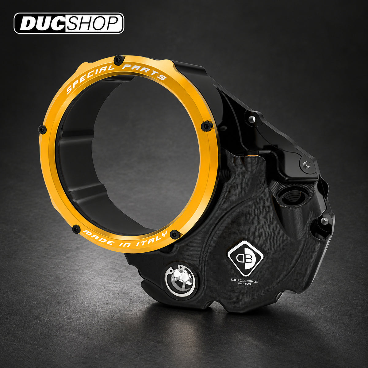 DBK Special Parts (Ducabike) NEW EVO-3D Clear Wet Clutch Cover for the Ducati Multistrada 1200 / 1260 (2015+), Diavel 1260, and XDiavel | Wet Clutch Covers | ducshop.com