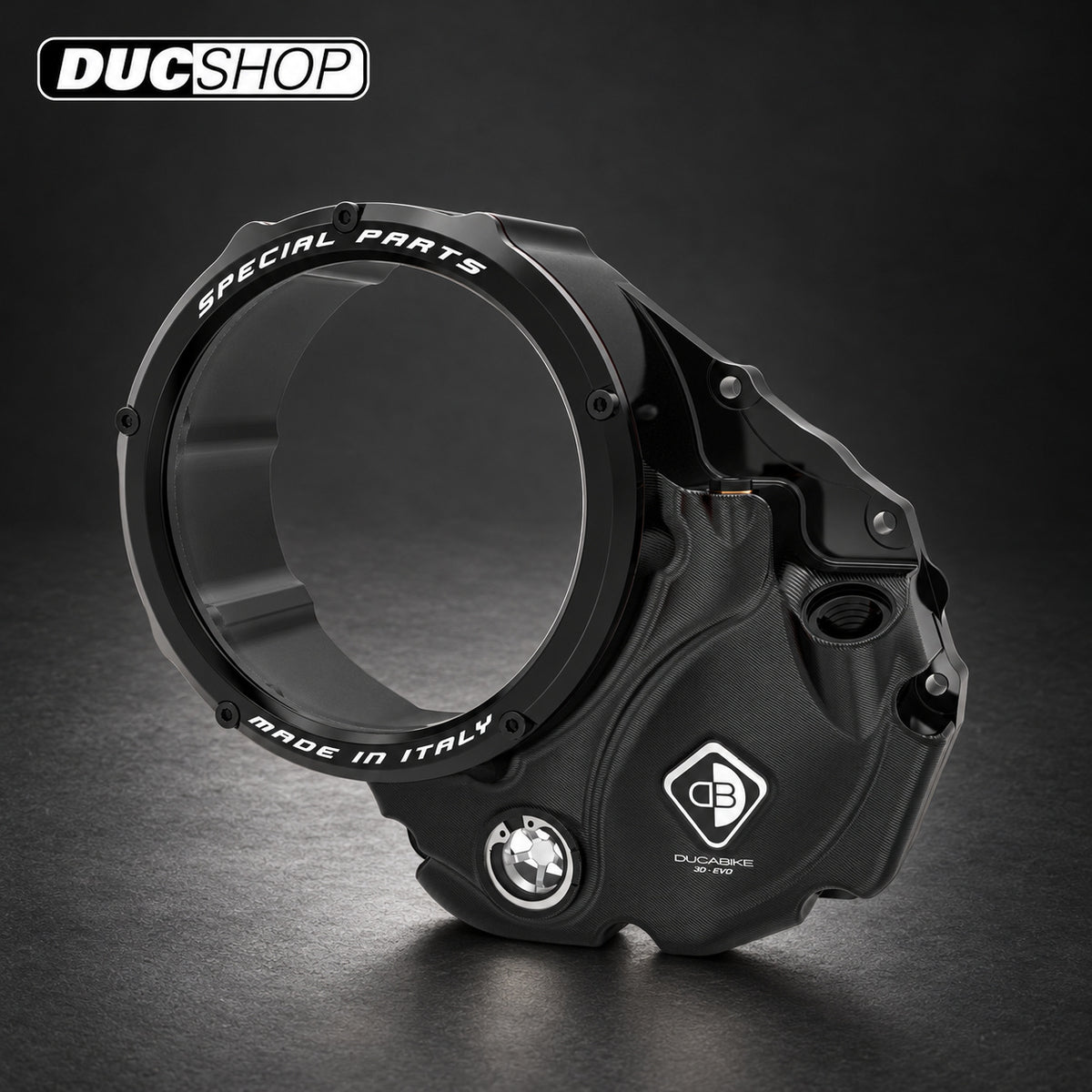 DBK Special Parts (Ducabike) NEW EVO-3D Clear Wet Clutch Cover for the Ducati Multistrada 1200 / 1260 (2015+), Diavel 1260, and XDiavel | Wet Clutch Covers | ducshop.com