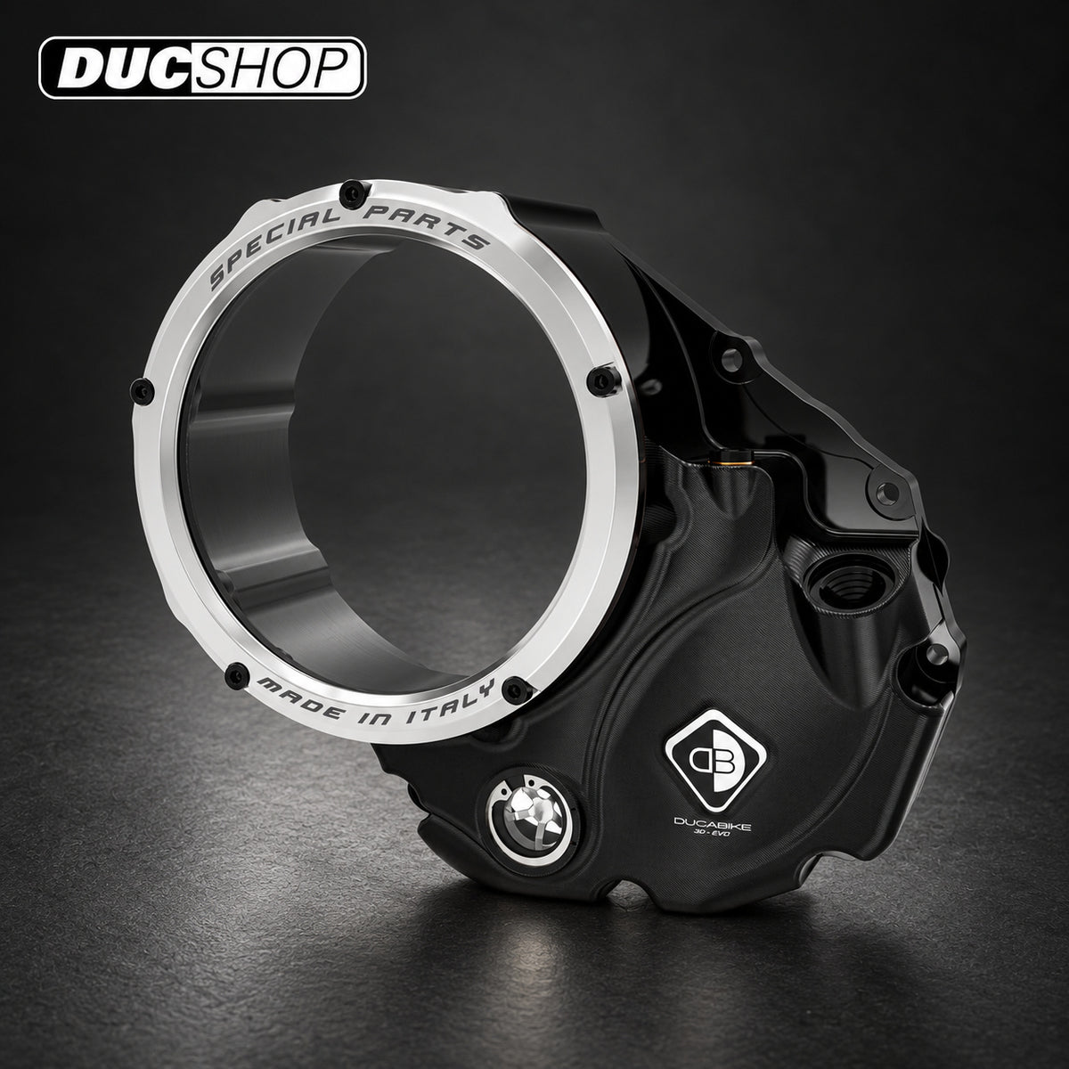 DBK Special Parts (Ducabike) NEW EVO-3D Clear Wet Clutch Cover for the Ducati Multistrada 1200 / 1260 (2015+), Diavel 1260, and XDiavel | Wet Clutch Covers | ducshop.com