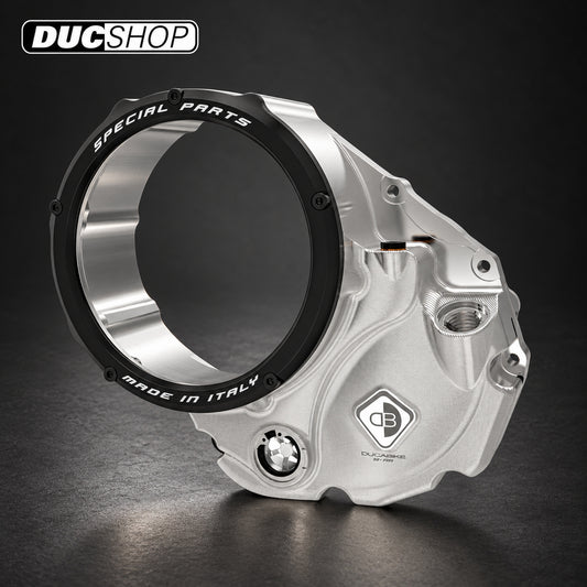 DBK Special Parts (Ducabike) NEW EVO-3D Clear Wet Clutch Cover for the Ducati Multistrada 1200 / 1260 (2015+), Diavel 1260, and XDiavel | Wet Clutch Covers | ducshop.com