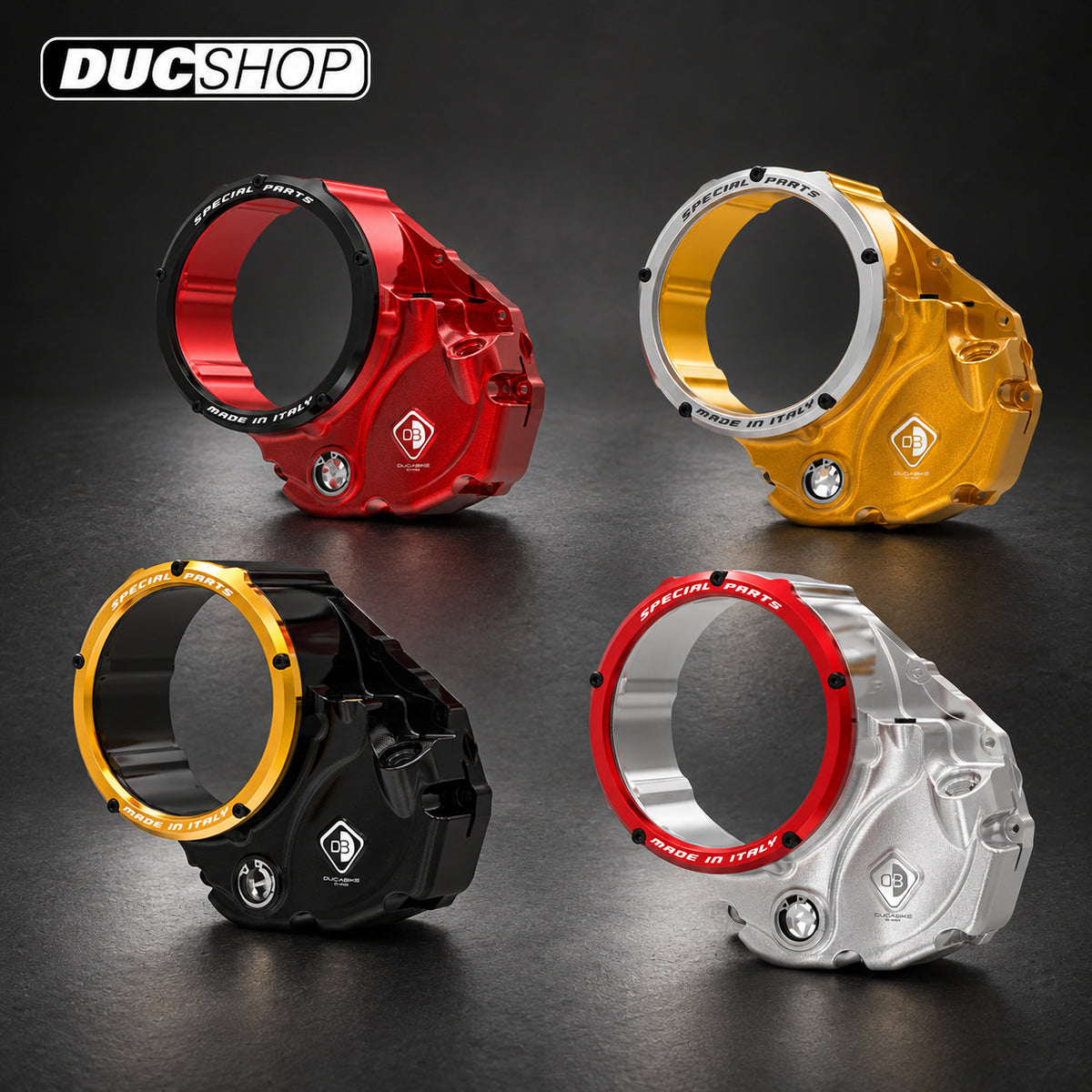 DBK Special Parts (Ducabike) NEW EVO-3D Clear Wet Clutch Cover for the Ducati Monster 937, Multistrada V2, and DesertX | Wet Clutch Covers | ducshop.com