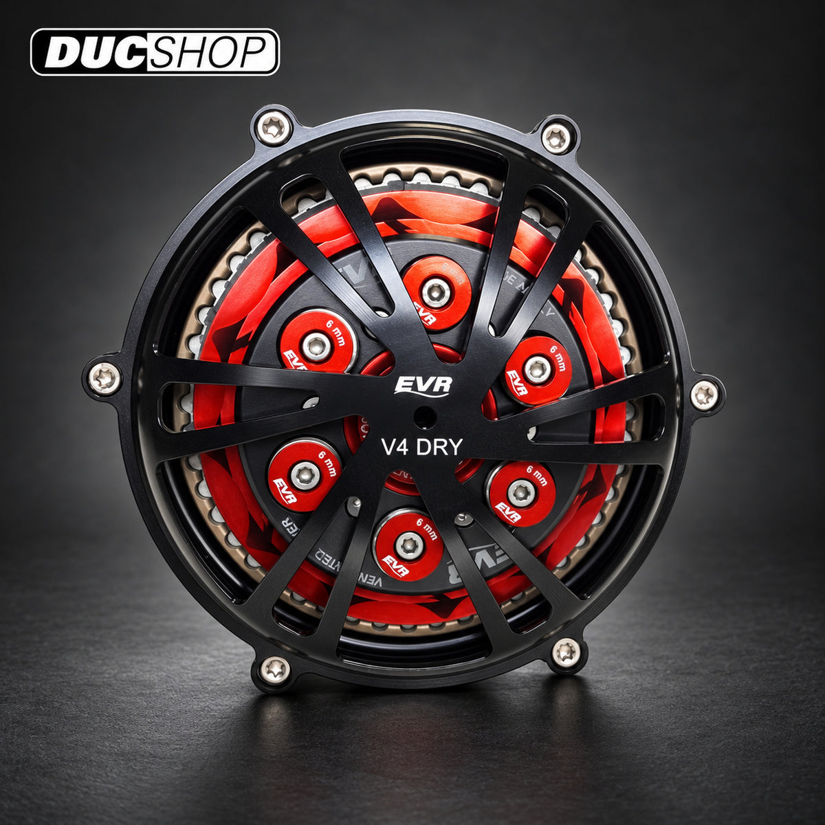 EVR Dry Vented Clutch Cover For Ducati Panigale V4 R / SP and V4 Models with a Dry Clutch Conversion Kit | Dry Clutch Covers | ducshop.com