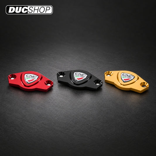 CNC Racing Coat of Arms Timing Inspection Cover — CF262 — representative product view; selected finish may vary | Engine Accessories | ducshop.com