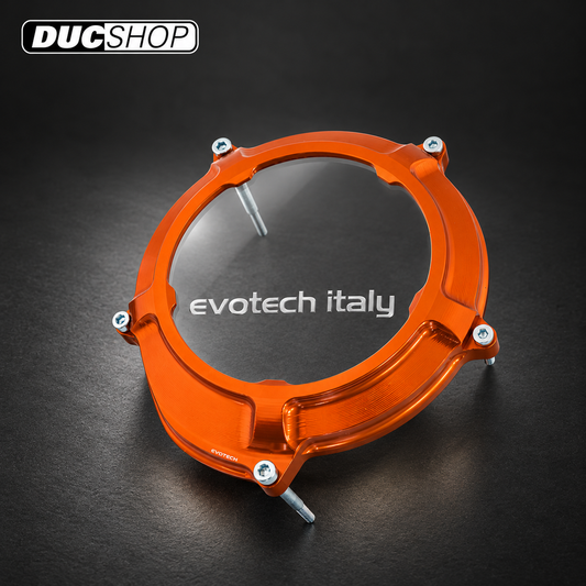 Evotech Srl Clear Wet Clutch Cover for KTM 950-990-1190-1195-1290-1390 (LC8 Motors) | Wet Clutch Covers | ducshop.com