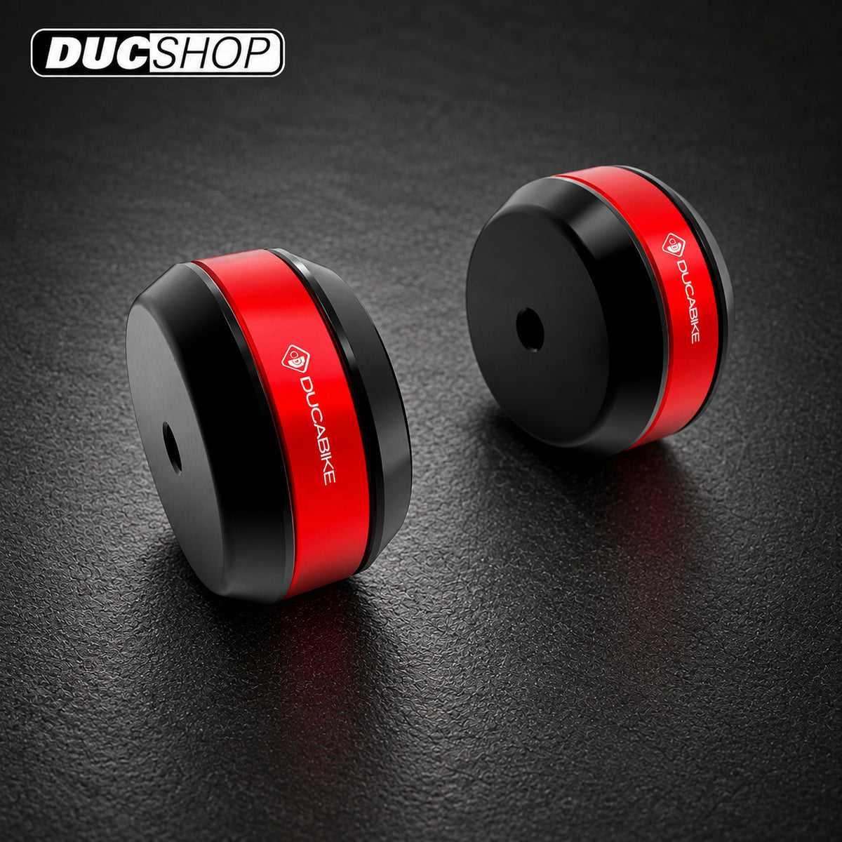 DBK Special Parts (Ducabike) BEVELED EDGE Dual Color Bar Ends for the Ducati Multistrada (2015+) | Bar End Protection | ducshop.com