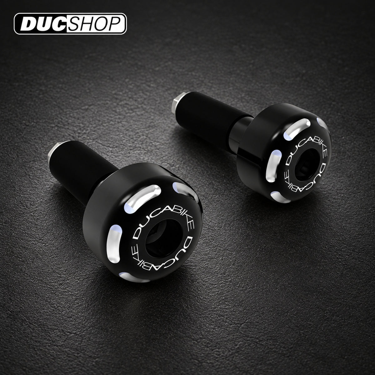 DBK Special Parts (Ducabike) Contrast Cut Weighted Universal Bar Ends - Short | Bar End Protection | ducshop.com