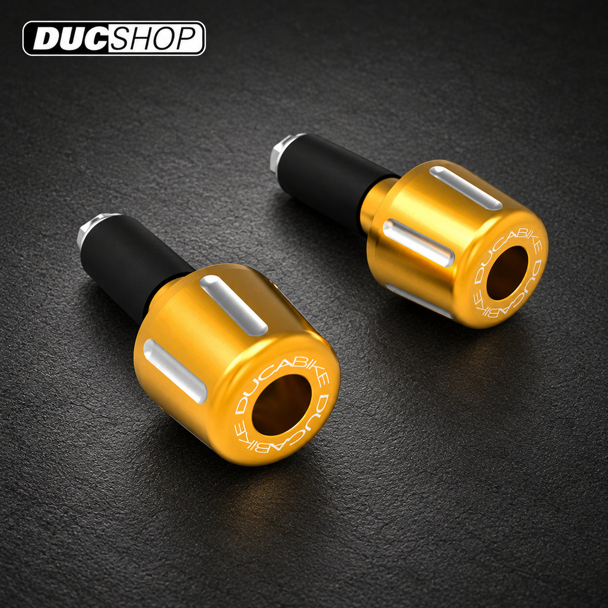 DBK Special Parts (Ducabike) Contrast Cut Weighted Universal Bar Ends - Long | Bar End Protection | ducshop.com