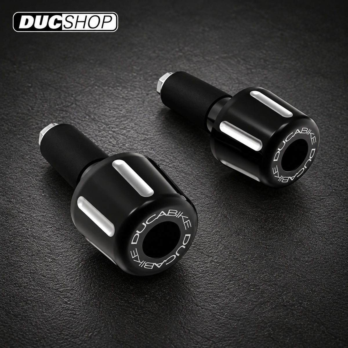 DBK Special Parts (Ducabike) Contrast Cut Weighted Universal Bar Ends - Long | Bar End Protection | ducshop.com
