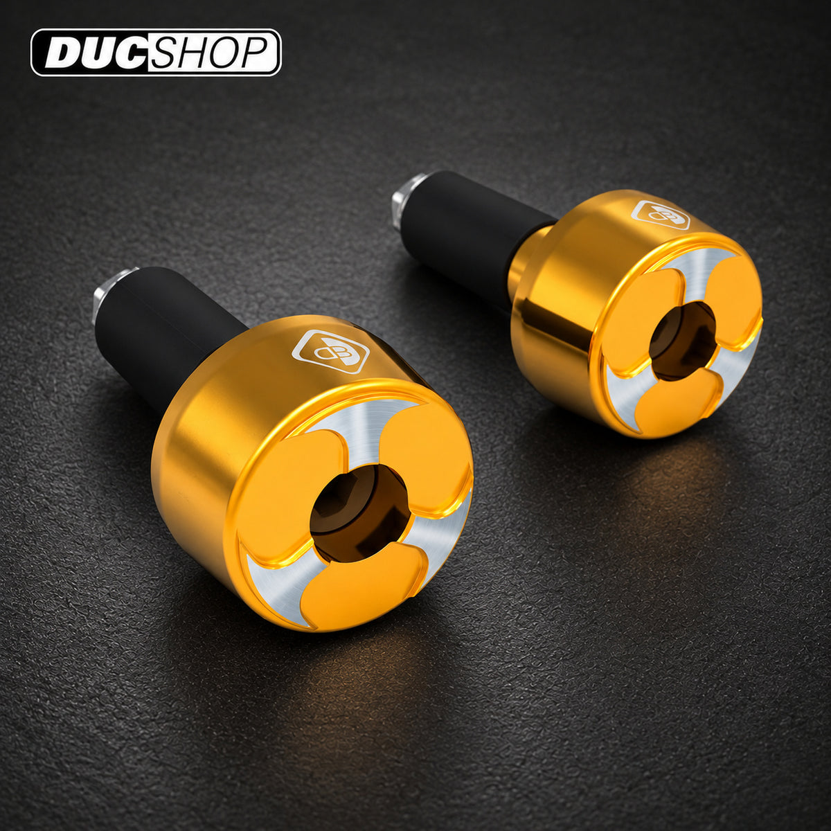 DBK Special Parts (Ducabike) Tri Blade Weighted Universal Bar Ends | Bar End Protection | ducshop.com