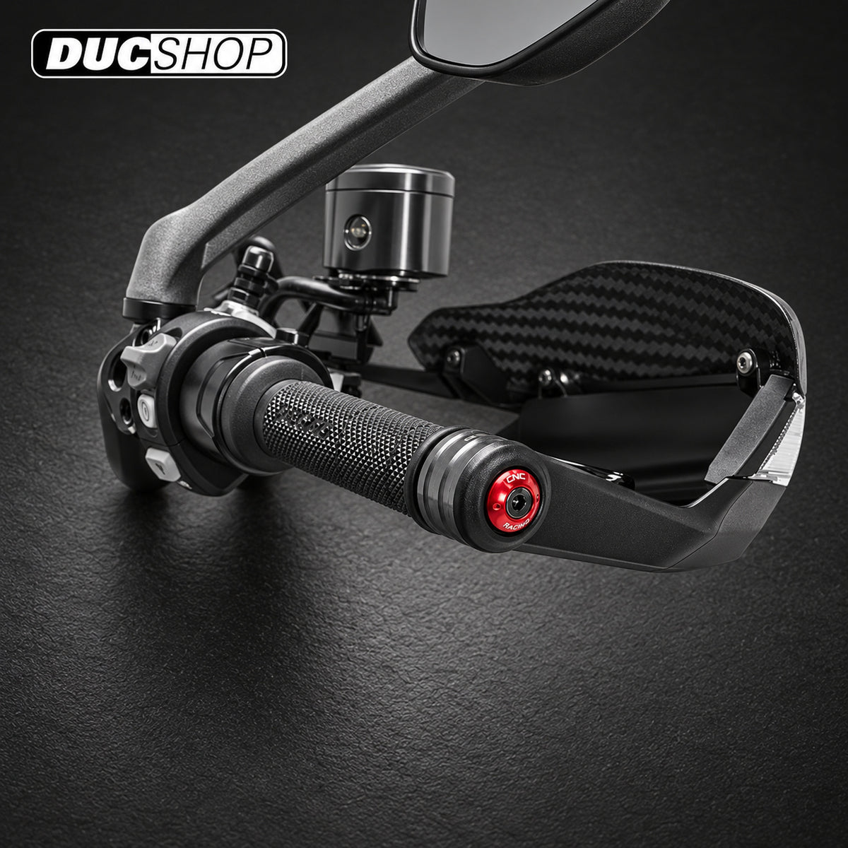 CNC Racing Hand Guard End Spacers for Multistrada V4 / 1260 / 1200 / 950 / V2, and DesertX | Bar End Protection | ducshop.com