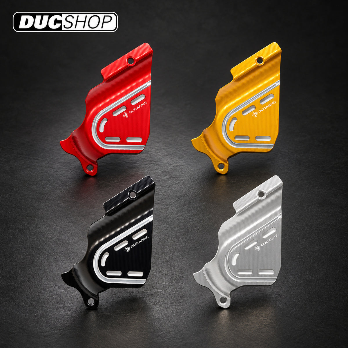 DBK Special Parts (Ducabike) Contrast Cut Sprocket Cover for Ducati — representative product design; finishes may vary | ducshop.com