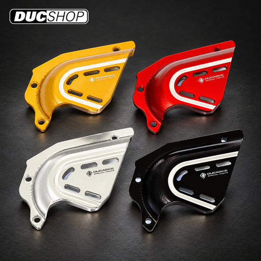 DBK Special Parts (Ducabike) Contrast Cut Sprocket Cover for Ducati Scrambler and Monster 821/797 — representative product design; finishes may vary | ducshop.com