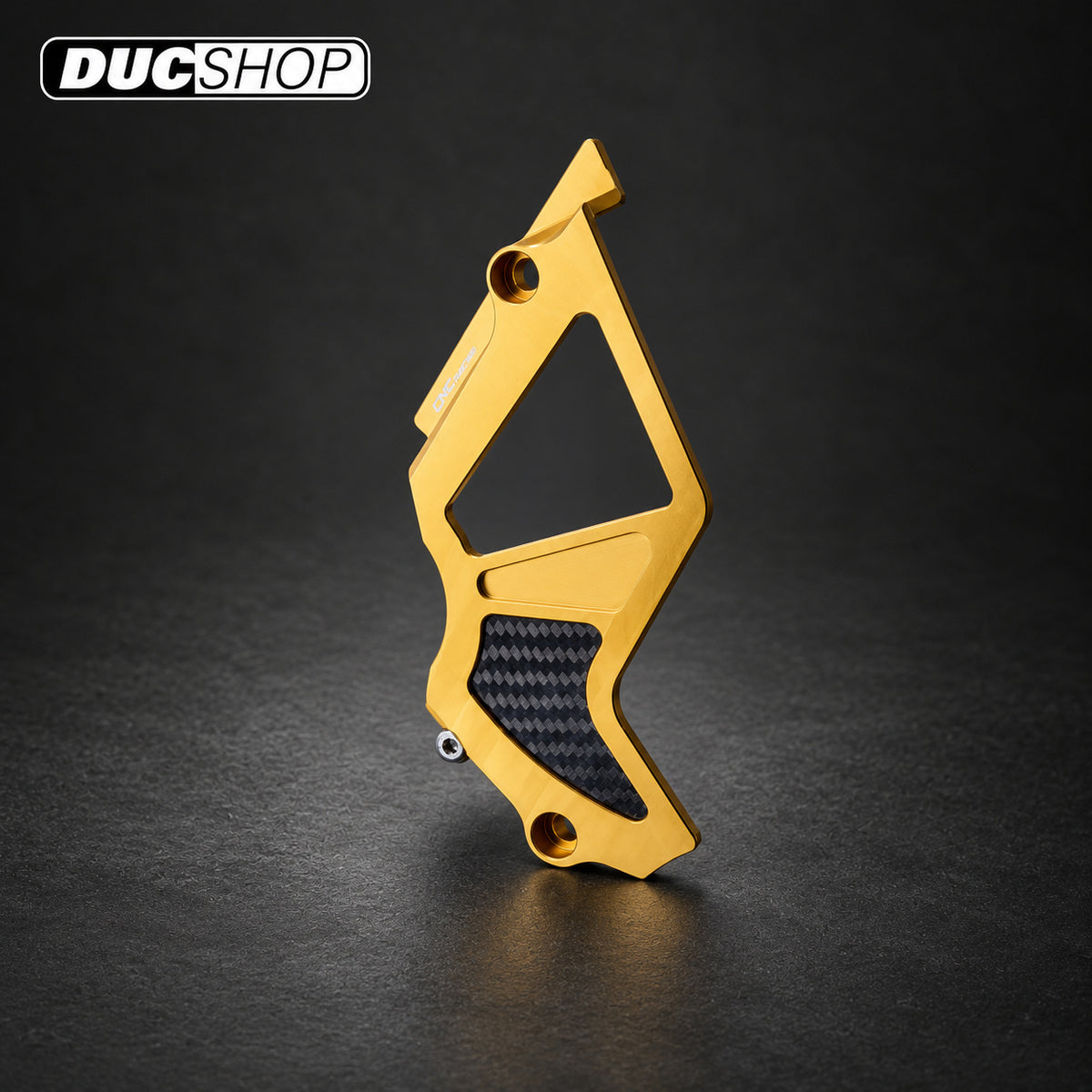 CNC Racing Front Sprocket Cover for Ducati With Carbon Inlay — representative product design; finishes may vary | ducshop.com