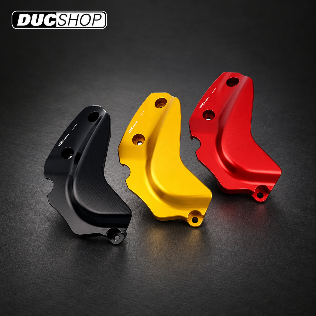 CNC Racing Ducati 2017+ Supersport/S and 2018+ Ducati Monster 821 Front Sprocket Cover — representative product design; finishes may vary | ducshop.com