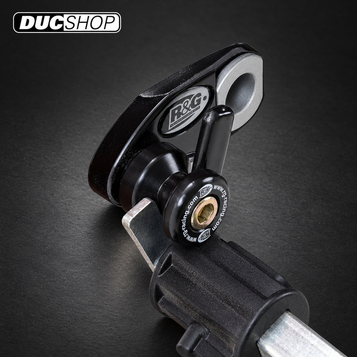 R&G Racing Cotton Reel swingarm spools for Aprilia RSV4-Factory / RSV4-R '09-'15 & Tuono V4 R (APRC) '11-'15 - OFFSET | Swingarm Spools | ducshop.com