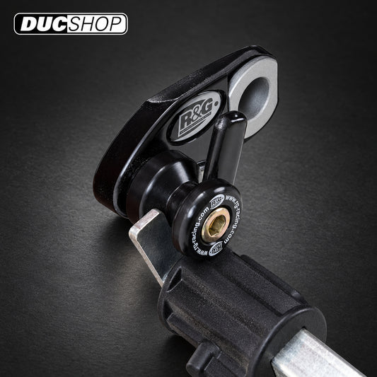 R&G Racing Cotton Reel swingarm spools for Aprilia RSV4-Factory / RSV4-R '09-'15 & Tuono V4 R (APRC) '11-'15 - OFFSET | Swingarm Spools | ducshop.com