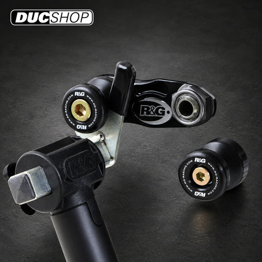 R&G Racing Offset Cotton Reels for Triumph Street Twin '16-18 & Thruxton 1200 '16-18 | Swingarm Spools | ducshop.com