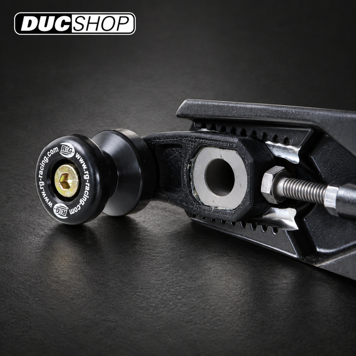 R&G Racing Offset Cotton Reels for BMW G310R / G310GS '17-'21 | Swingarm Spools | ducshop.com