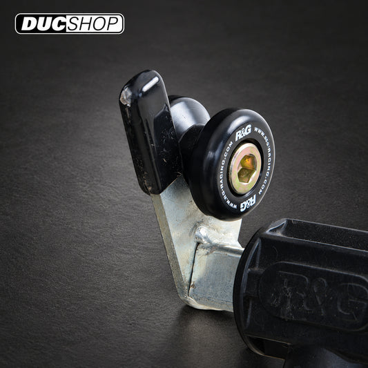R&G Racing Offset Cotton Reels for Triumph Bonneville / Bobber / Street Cup '17-'22 | Swingarm Spools | ducshop.com