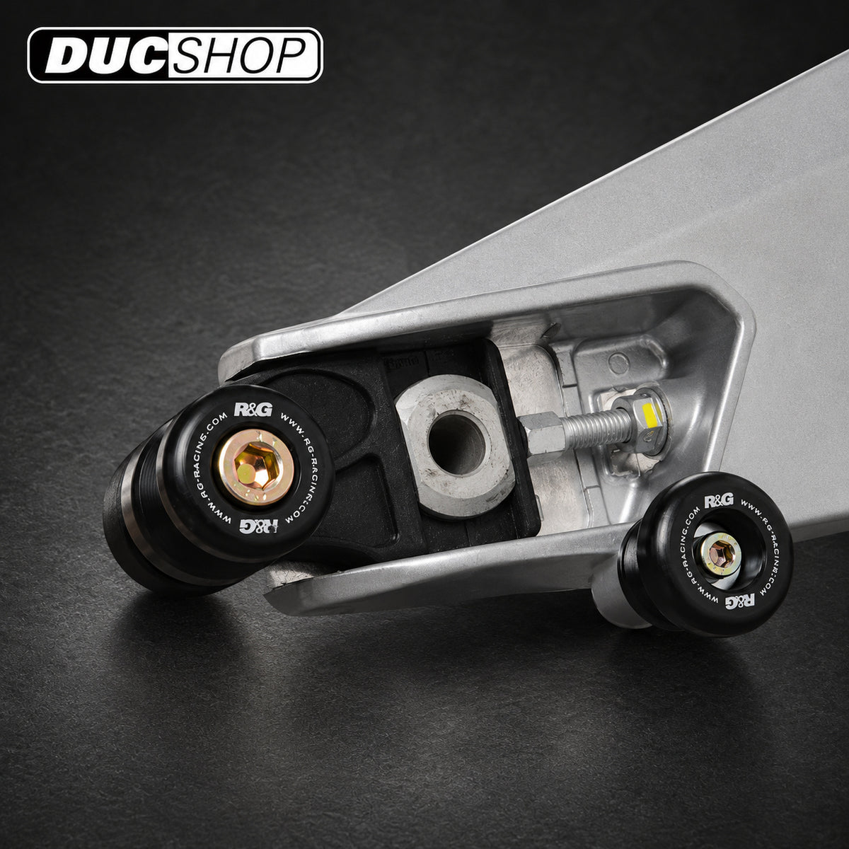 R&G Racing Offset Cotton Reels for Aprilia RS660 / 660 Tuono '21-'22 | Swingarm Spools | ducshop.com