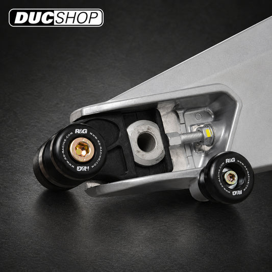 R&G Racing Offset Cotton Reels for Aprilia RS660 / 660 Tuono '21-'22 | Swingarm Spools | ducshop.com