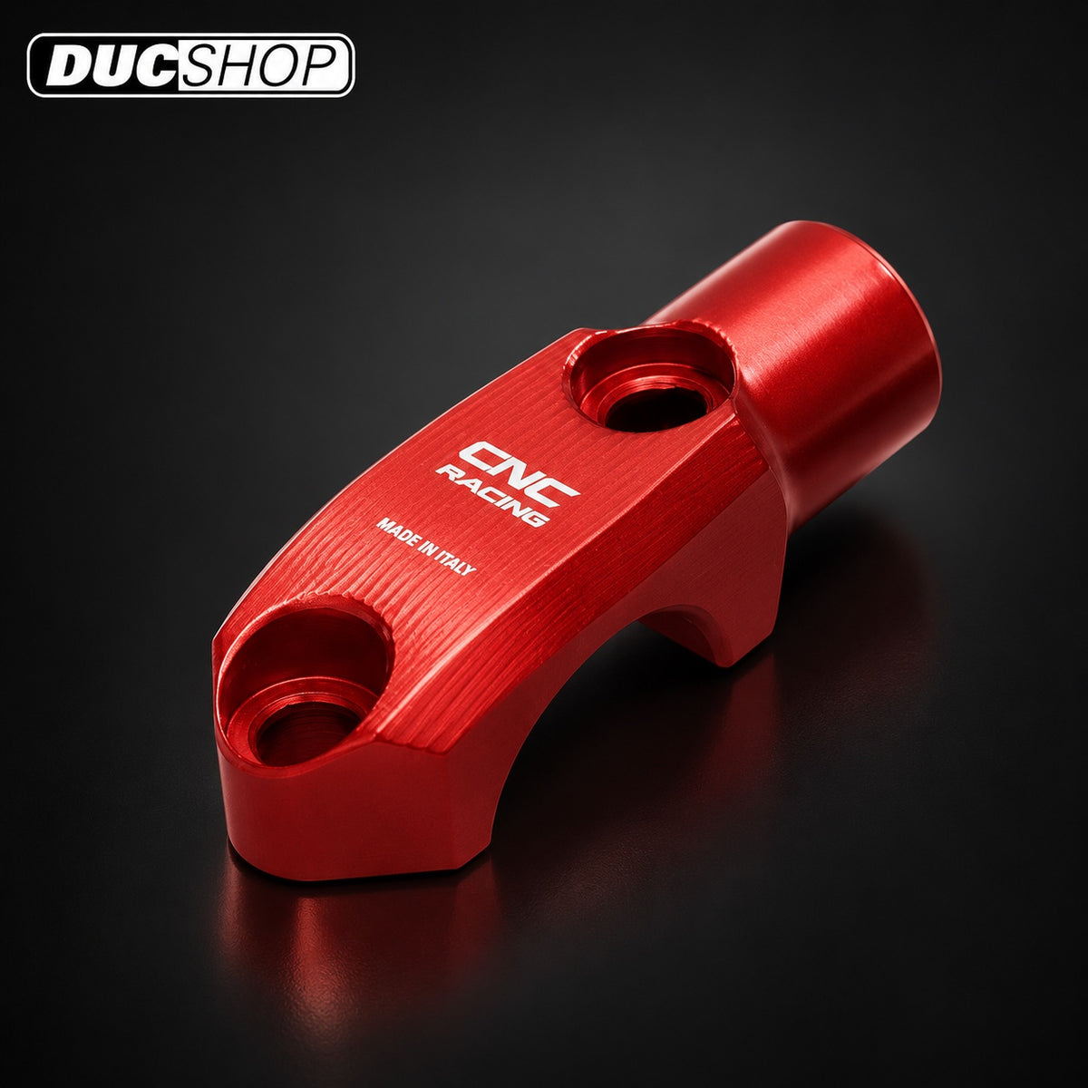 CNC Racing Brembo OE Master Cylinder Clamp Mirror Mount for Ducati Streetfighter V4 / V2 and Monster 937 - M8, LH Thread / Red - DucShop