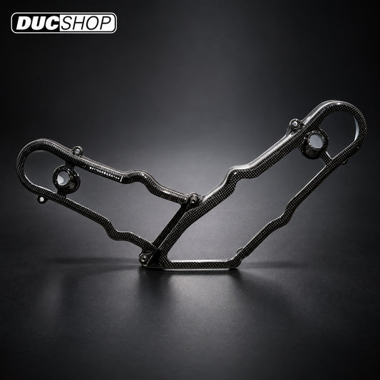 AviaCompositi Carbon Fiber And Clear Window Belt Covers for Ducati Dual Spark motors for Ducati motorcycles - DucShop