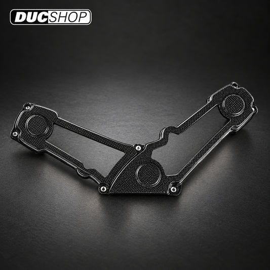 AviaCompositi Carbon Fiber And Clear Window Belt Covers for Ducati Monster and Supersport 600 / 750 — carbon-fiber timing-belt covers with clear windows | Belt Covers | ducshop.com