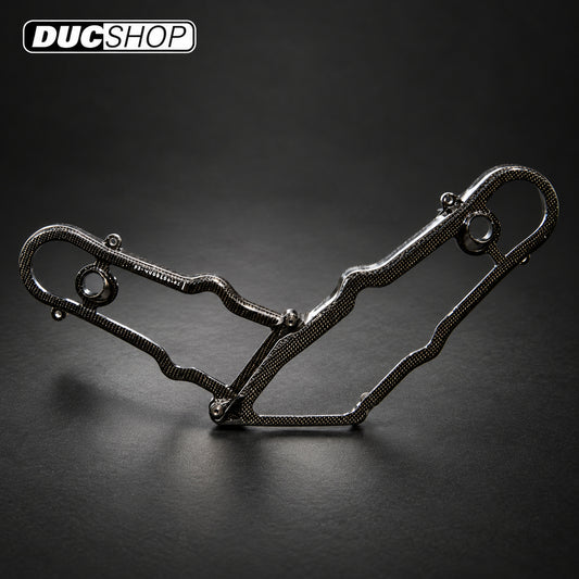 AviaCompositi Carbon Fiber And Clear Window Belt Covers for Ducati Dual Spark motors — carbon-fiber clear-window timing-belt covers | Belt Covers | ducshop.com